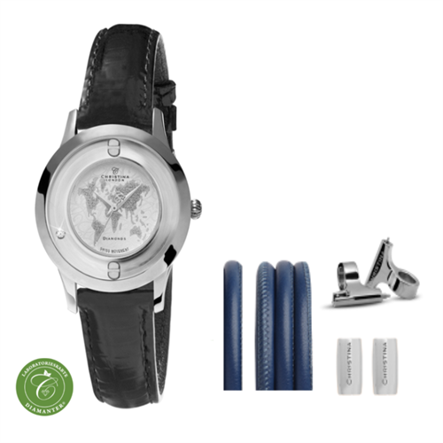 Collect ur 334SWBL-WORLDK + Blå Watch Cord set - Christina Jewelry & Watches